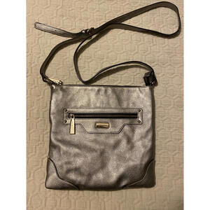 Big Budda Silver Metallic Silver Crossbody Bag